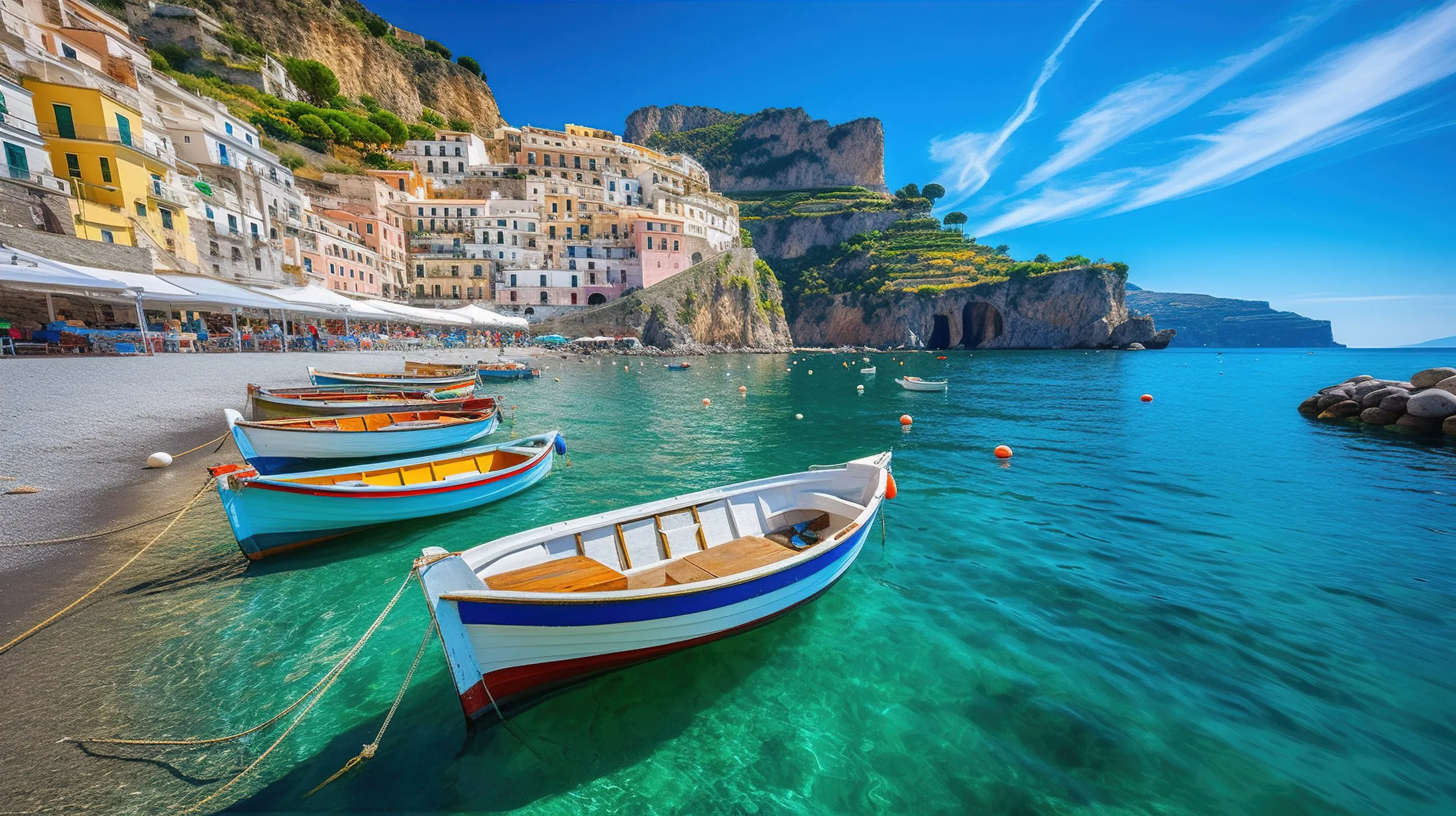 Amalfiküste, Italien: Dieses Küstenjuwel bietet farbenfrohe Klippendörfer, türkisfarbenes Wasser und eine köstliche italienische Küche