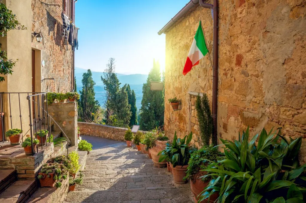 Small Mediterranean town - lovely Tuscan stree